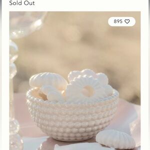 Anthropologie | Set of 4 Elegant White Textured Bowls with Decorative Accents